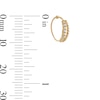 Thumbnail Image 1 of 14K Solid Gold CZ Beaded Double Row Hoop - 24G