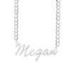 Thumbnail Image 1 of Sterling Silver 1/10 CT. T.W. Diamond Script Name Curb Chain - 18&quot;