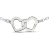 Thumbnail Image 0 of Sterling Silver Two Name Interlocking Hearts Bracelet - 7"