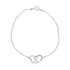 Thumbnail Image 1 of Sterling Silver Two Name Interlocking Hearts Bracelet - 7"