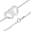 Thumbnail Image 3 of Sterling Silver Two Name Interlocking Hearts Bracelet - 7"