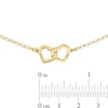 Thumbnail Image 2 of 14K Gold Plated Two Name Interlocking Hearts Bracelet - 7"