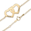 Thumbnail Image 3 of 14K Gold Plated Two Name Interlocking Hearts Bracelet - 7"