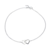 Thumbnail Image 1 of Sterling Silver Two Name Interlocking Hearts Anklet - 10"