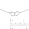 Thumbnail Image 2 of Sterling Silver Two Name Interlocking Hearts Anklet - 10"