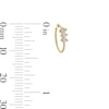 Thumbnail Image 1 of 14K Solid Gold CZ Three Stone Nose Hoop - 22G 5/16"