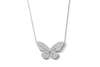 Thumbnail Image 1 of Sterling Silver CZ Butterfly Pendant Necklace - 16&quot; + 2&quot;