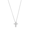 Thumbnail Image 1 of Sterling Silver 1/20 CT. T.W. Diamond Bezel Set Cross Pendant Necklace - 18&quot;