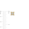 Thumbnail Image 3 of 10K Solid Gold 1/6 CT. T.W. Diamond Cornered Raised Studs