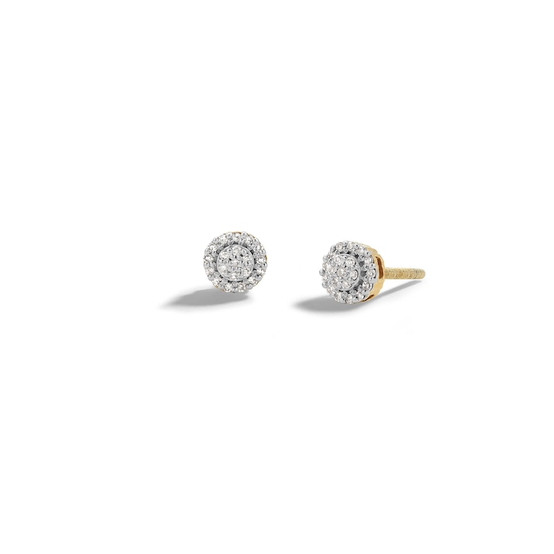 Main Image 1 of 14K Gold Plated 1/5 CT. T.W. Diamond Small Circle Studs