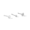 Thumbnail Image 0 of 14K Hollow and Semi-Solid White Gold CZ Nose Stud Set - 22G