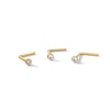 Thumbnail Image 0 of 14K Solid Gold CZ Nose Stud Set - 22G 3/16"