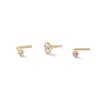 Thumbnail Image 0 of 14K Solid Gold CZ Three Piece Nose Stud Set - 20G 1/4"