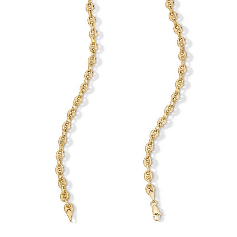 10K Hollow Gold Puffy Mariner Chain - 18"