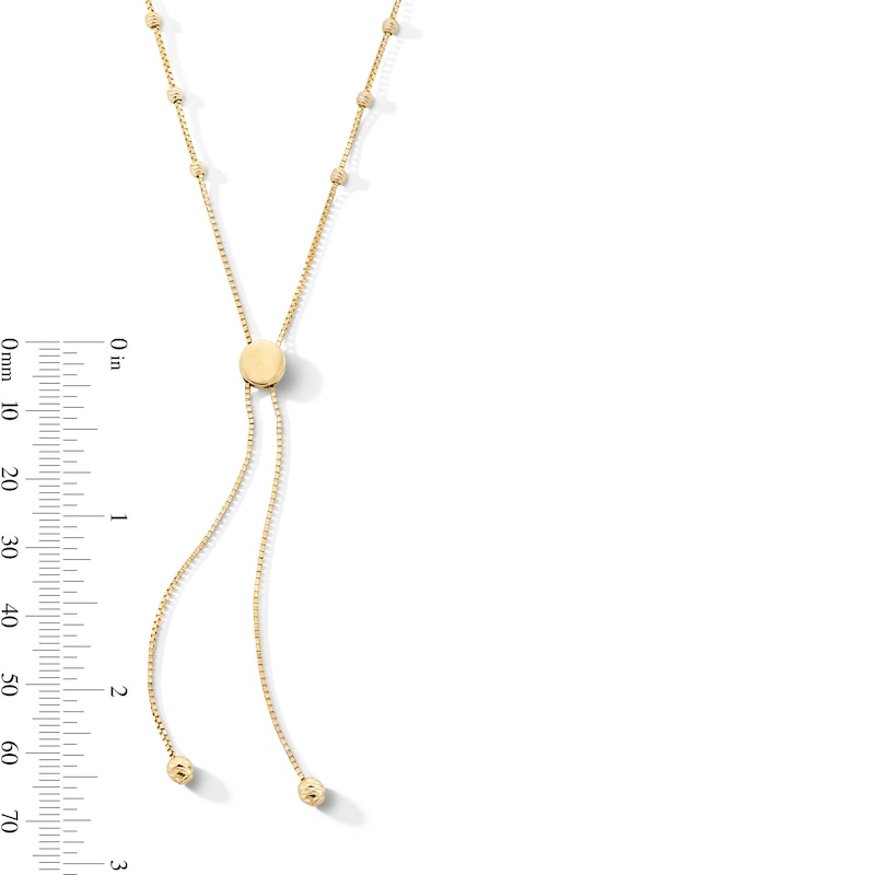 Main Image 3 of 10K Solid Gold Diamond-Cut Adjustable Saturn Chain - 20&quot;