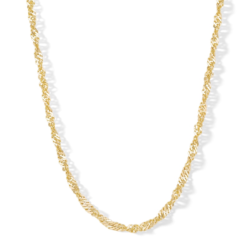 Main Image 1 of 10K Semi-Solid Gold Twisted Curb Chain - 20&quot;