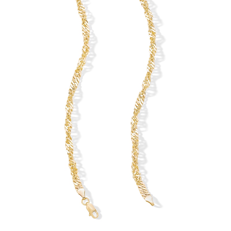 Main Image 3 of 10K Semi-Solid Gold Twisted Curb Chain - 20&quot;