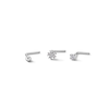 Thumbnail Image 0 of 14K Semi-Solid, Hollow, and Solid White Gold CZ Three Nose Stud Set - 22G