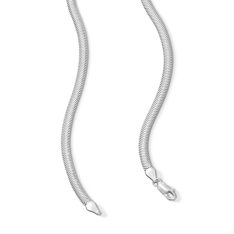 Main Image 3 of Sterling Silver Diamond-Cut Oval Snake Chain Made in Italy - 18&quot;