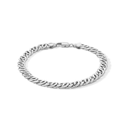 Sterling Silver Diamond-Cut Birdseye Chain Bracelet Made in Italy - 8.5&quot;