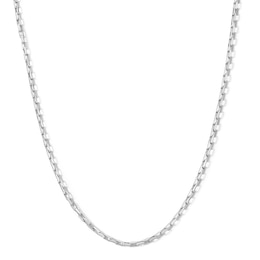 Sterling Silver Diamond-Cut Long Box Chain Made in Italy - 18&quot;