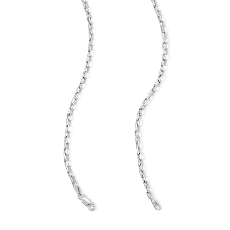 Main Image 3 of Sterling Silver Diamond-Cut Long Box Chain Made in Italy - 18&quot;