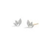 Thumbnail Image 1 of 14K Gold Plated 1/10 CT. T.W. Diamond Flower Petal Studs