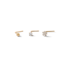 Thumbnail Image 0 of 14K Semi-Solid, Hollow, and Solid Gold CZ Three Nose Stud Set - 24G