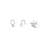 Thumbnail Image 0 of 14K Semi-Solid, Hollow, and Solid White Gold CZ Nose Stud Set - 22G