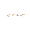 Thumbnail Image 0 of 14K Semi-Solid Gold CZ Three Piece Nose Stud Set - 20G