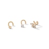 Thumbnail Image 0 of 14K Semi-Solid, Hollow, and Solid Gold CZ Nose Stud Set - 20G