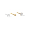 Thumbnail Image 0 of 14K Hollow and Semi-Solid Gold CZ Nose Stud Set - 20G