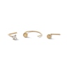 Thumbnail Image 0 of 14K Semi-Solid Gold CZ Three Piece Nose Stud Set - 24G