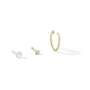 Thumbnail Image 0 of 14K Solid Gold CZ Nose Stud and Hoop Set - 22G 5/16"