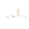 Thumbnail Image 0 of 14K Solid Gold CZ Nose Stud and Hoop Set - 24G 5/16"