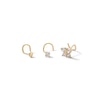 Thumbnail Image 0 of 14K Semi-Solid, Hollow, and Solid Gold CZ Nose Stud Set - 24G