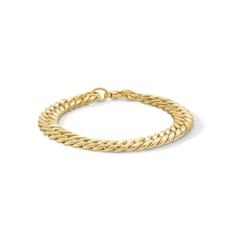 10K Hollow Gold Flat Grumetta Chain Bracelet Made in Italy - 8.5&quot;