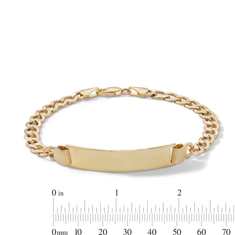 Main Image 3 of ​​​​​​​10K Semi-Solid Gold Curb Chain ID Bracelet - 8.5&quot;