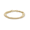 Thumbnail Image 1 of ​​​​​​​10K Hollow Gold Diamond-Cut Cuban Grumetta Chain Bracelet Made in Italy - 7.5&quot;