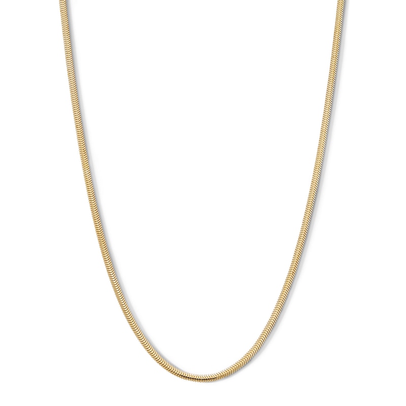 Main Image 1 of 10K Semi-Solid Gold Diamond-Cut Snake Chain - 18&quot;