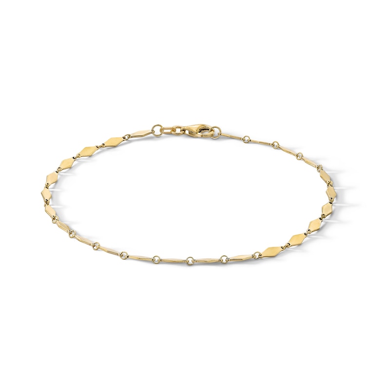 10K Solid Gold Fancy Link Chain Bracelet - 7.5"