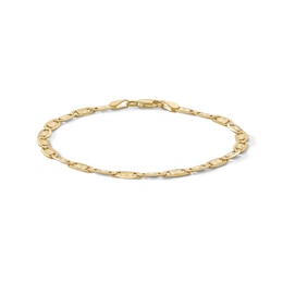 10K Solid Gold Diamond-Cut Valentino Chain Bracelet Made in Italy - 7.5&quot;