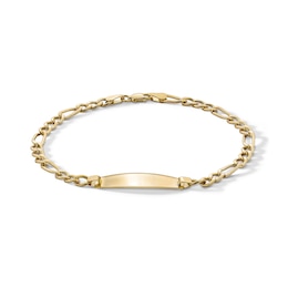 10K Semi-Solid Gold Figaro ID Chain Bracelet - 7.5&quot;