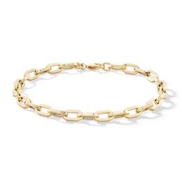 10K Hollow Gold Prisma Link Chain Bracelet Made in Italy - 8.5&quot;