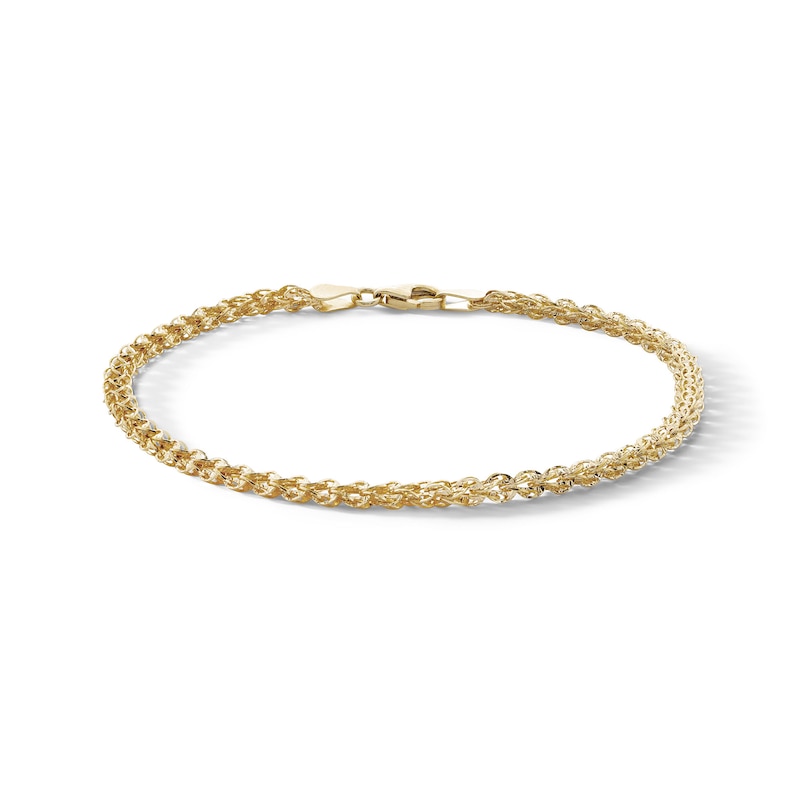 Main Image 1 of 10K Solid Gold Phoenix Chain Bracelet Made in Italy - 7.5&quot;