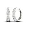 Thumbnail Image 1 of 10K White Gold 1/2 CT. T.W. Lab-Created Diamond Channel Set Huggie Hoops