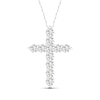 Thumbnail Image 1 of 10K White Gold 1 CT. T.W. Lab-Created Diamond Medium Cross Pendant - 16&quot; + 2&quot;