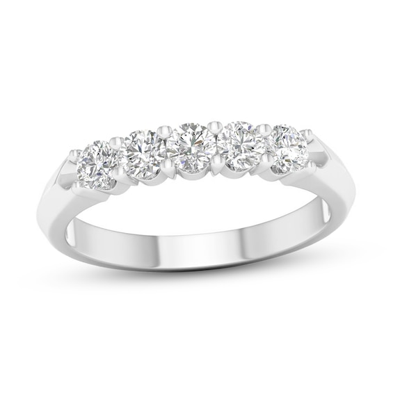 ââââââââââââââ10K Solid White Gold 1/2 CT. T.W. Lab-Created Diamond Five Stone Ring