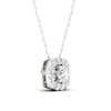 Thumbnail Image 2 of 10K White Gold 1/4 CT. T.W. Lab-Created Diamond Halo Cube Necklace - 18&quot;