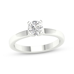 10K White Gold 1/ 2 CT. T.W. Lab-Created Diamond Solitaire Ring